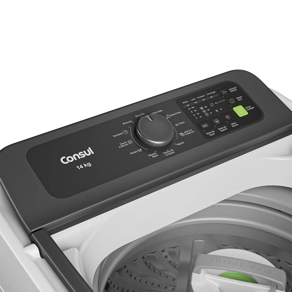 Lavadora de Roupas Consul 14Kg com Modo Eco Branca CWN14AB - 127 Volts